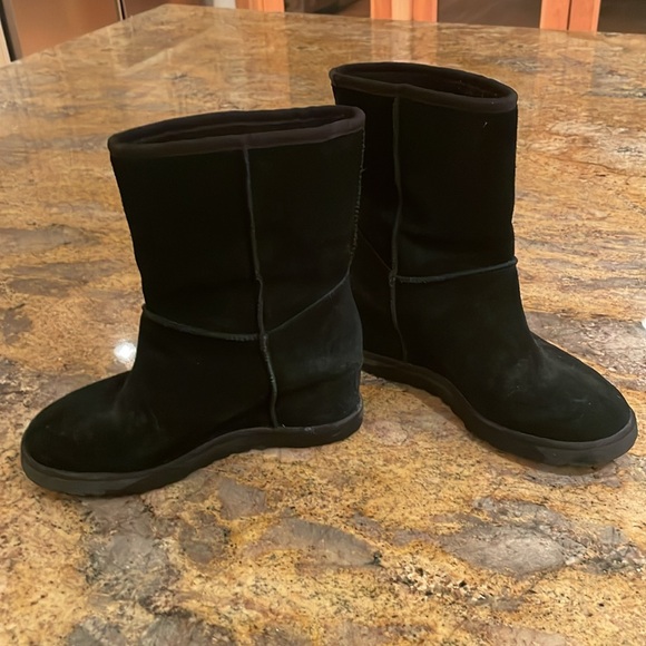 Women's UGG Black Suede High-heeled Boots, Size 8 - Picture 11 of 11